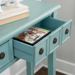Kirkland's Home Paloma Teal 4-Drawer Console Table- Console Tables