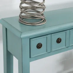 Kirkland's Home Paloma Teal 4-Drawer Console Table- Console Tables