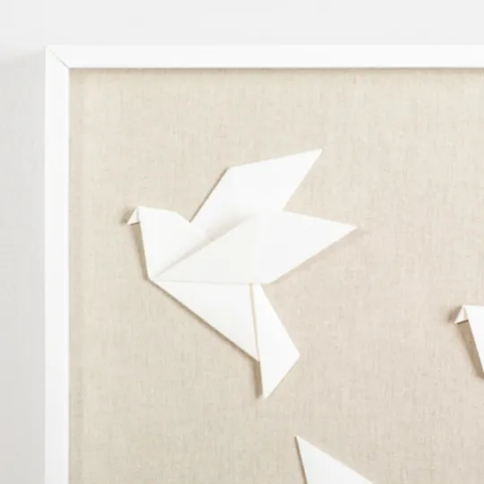 Kirkland's Home Paper Origami Birds Shadowbox Wall Plaque- Wall Plaques