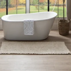 Kirkland's Home Parchment Lofty Pile Chenille Bath Mat, 45 In.- Bathroom Rugs