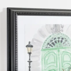 Kirkland's Home Parisian Mint Door With Bicycle Framed Art Print- Framed Art