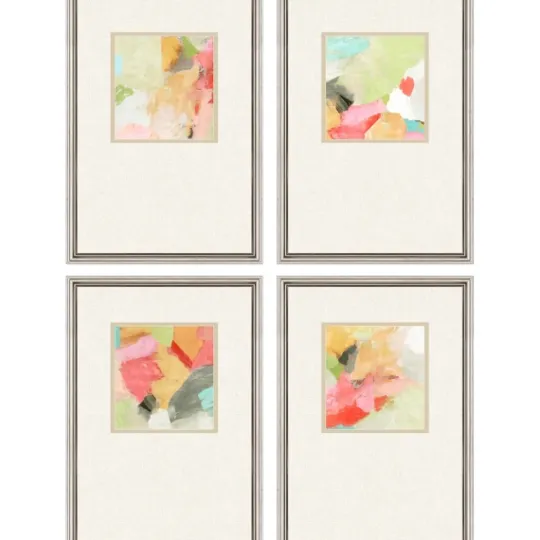 Kirkland's Home Pastel Splash Framed Art Prints, Set Of 4- Framed Art