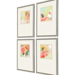 Kirkland's Home Pastel Splash Framed Art Prints, Set Of 4- Framed Art