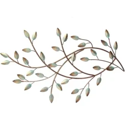 Kirkland's Home Patina Blowing Leaves Metal Wall Plaque- Wall Plaques