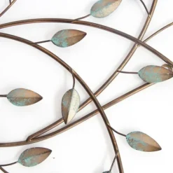 Kirkland's Home Patina Blowing Leaves Metal Wall Plaque- Wall Plaques