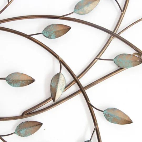 Kirkland's Home Patina Blowing Leaves Metal Wall Plaque- Wall Plaques