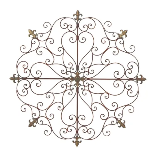 Kirkland's Home Patina Metal Floral Crest Wall Plaque- Wall Plaques