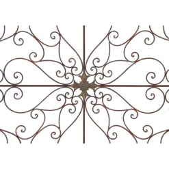 Kirkland's Home Patina Metal Floral Crest Wall Plaque- Wall Plaques