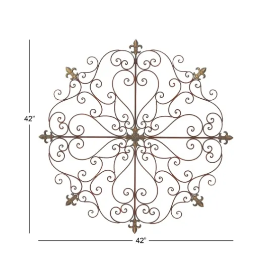 Kirkland's Home Patina Metal Floral Crest Wall Plaque- Wall Plaques
