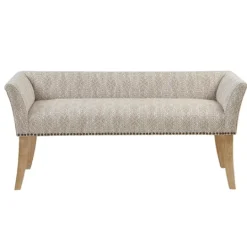 Kirkland's Home Patterned Short Wingback Upholstered Bench- Benches & Ottomans