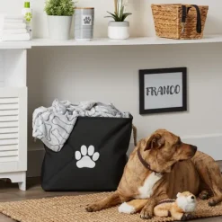 Kirkland's Home Paw Print Rectangle Pet Basket- Baskets & Boxes