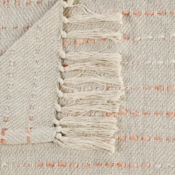 Kirkland's Home Peach Shimmer Stripe Woven Throw- Blankets & Throws