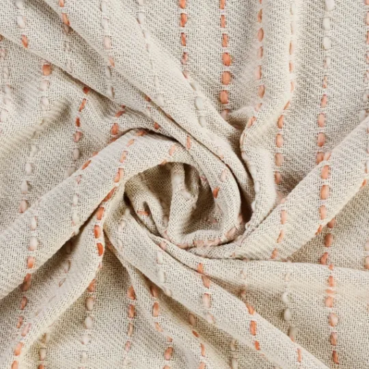 Kirkland's Home Peach Shimmer Stripe Woven Throw- Blankets & Throws