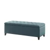 Kirkland's Home Peacock Button Tufted Storage Bench- Benches & Ottomans