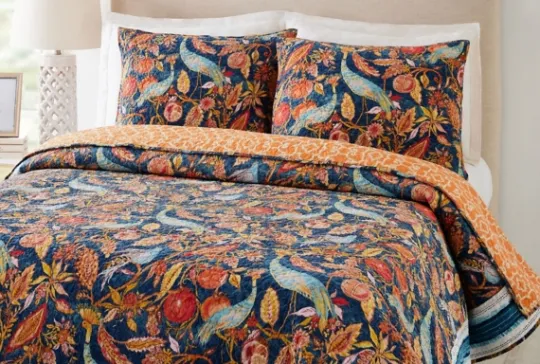 Kirkland's Home Peacock Garden King 3-Pc. Quilt Set- Quilts