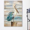 Kirkland's Home Pelican On Faux Shiplap Giclee Canvas Art Print- Canvas Art