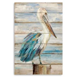 Kirkland's Home Pelican On Shiplap Canvas Art Print- Canvas Art