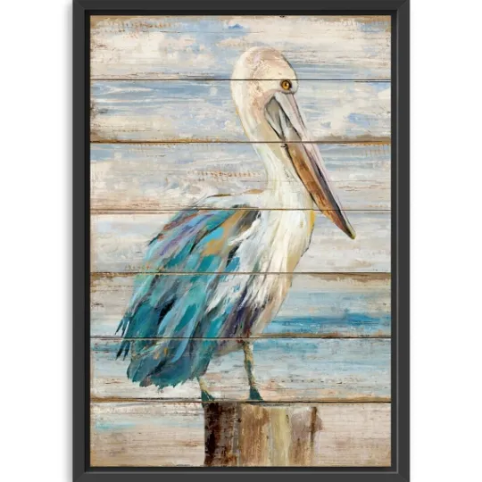 Kirkland's Home Pelican Shiplap Framed Canvas Art Print, 32X48 In.- Canvas Art