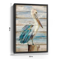 Kirkland's Home Pelican Shiplap Framed Canvas Art Print, 32X48 In.- Canvas Art