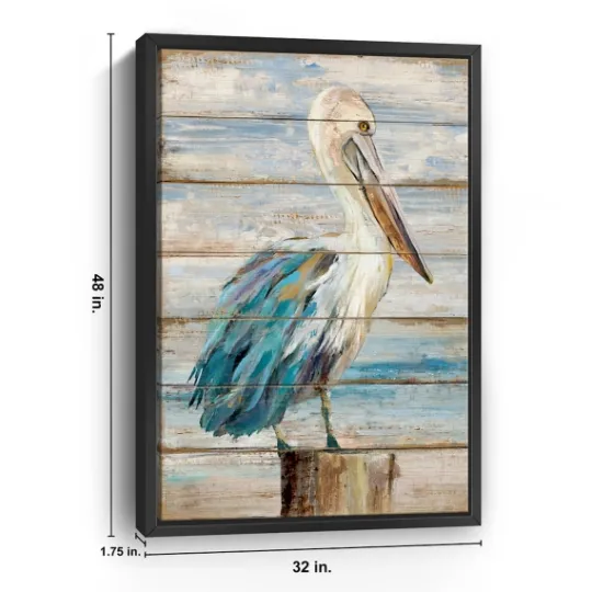 Kirkland's Home Pelican Shiplap Framed Canvas Art Print, 32X48 In.- Canvas Art