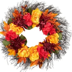 Kirkland's Home Peony And Mum Floral Wreath- Wreaths