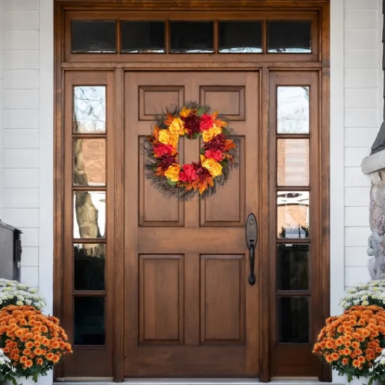 Kirkland's Home Peony And Mum Floral Wreath- Wreaths