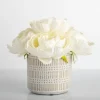 Kirkland's Home Peony Bouquet In Patterned Planter- Arrangements & Greenery