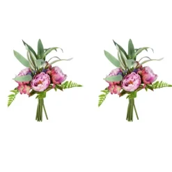 Kirkland's Home Peony Bouquet, Set Of 2- Stems & Bouquets