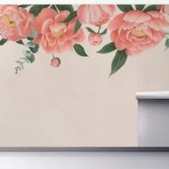 Kirkland's Home Peony On Blush Peel And Stick Wall Mural- Wall Murals & Wall Decals