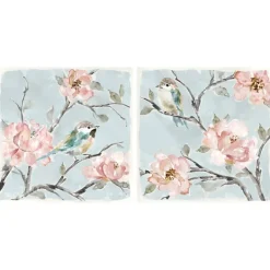 Kirkland's Home Perched By Pinks Giclee Canvas Prints, Set Of 2- Canvas Art