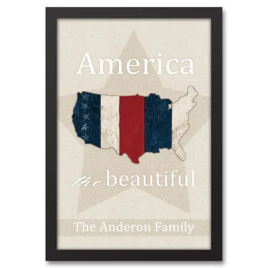 Kirkland's Home Personalized America The Beautiful Canvas Print- Wall Quotes & Signs