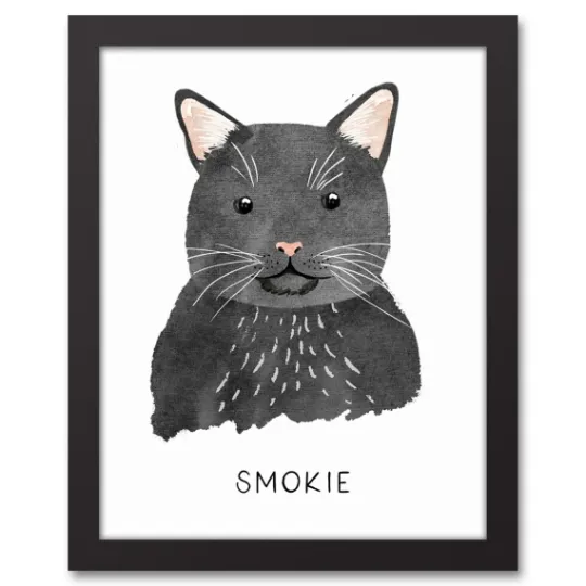 Kirkland's Home Personalized Black Cat Canvas Wall Plaque- Wall Quotes & Signs