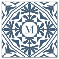 Kirkland's Home Personalized Blue Tile Monogram Wall Plaque- Monogram Wall Decor