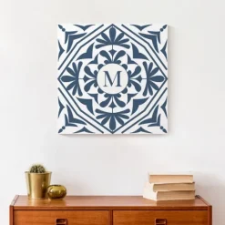 Kirkland's Home Personalized Blue Tile Monogram Wall Plaque- Monogram Wall Decor