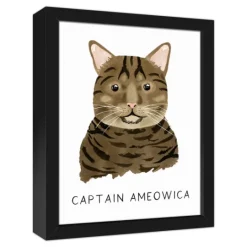 Kirkland's Home Personalized Brown Tabby Cat Canvas Wall Plaque- Wall Quotes & Signs