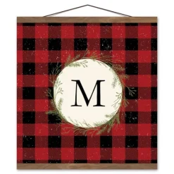 Kirkland's Home Personalized Buffalo Check Monogram Wall Hanging- Monogram Wall Decor