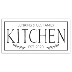 Kirkland's Home Personalized Family Kitchen Co. Canvas Wall Plaque- Wall Quotes & Signs
