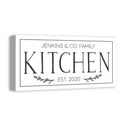 Kirkland's Home Personalized Family Kitchen Co. Canvas Wall Plaque- Wall Quotes & Signs