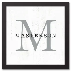 Kirkland's Home Personalized Framed Monogram Canvas Wall Plaque- Monogram Wall Decor