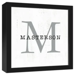 Kirkland's Home Personalized Framed Monogram Canvas Wall Plaque- Monogram Wall Decor