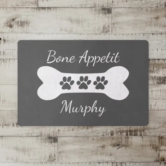 Kirkland's Home Personalized Gray Bone Apetit Kitchen Mat- Kitchen & Floor Mats