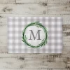 Kirkland's Home Personalized Gray Buffalo Check Wreath Kitchen Mat- Kitchen & Floor Mats