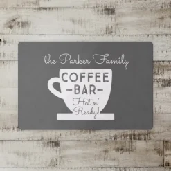 Kirkland's Home Personalized Gray Coffee Bar Kitchen Mat- Kitchen & Floor Mats