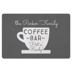 Kirkland's Home Personalized Gray Coffee Bar Kitchen Mat- Kitchen & Floor Mats