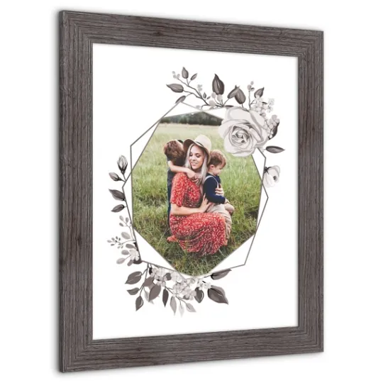 Kirkland's Home Personalized Gray Floral Framed Wall Plaque- Wall Plaques