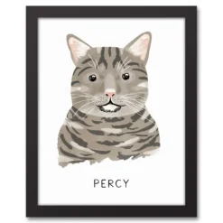 Kirkland's Home Personalized Gray Tabby Cat Canvas Wall Plaque- Wall Quotes & Signs