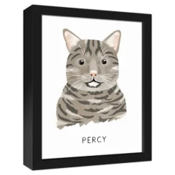Kirkland's Home Personalized Gray Tabby Cat Canvas Wall Plaque- Wall Quotes & Signs