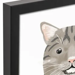 Kirkland's Home Personalized Gray Tabby Cat Canvas Wall Plaque- Wall Quotes & Signs