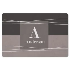 Kirkland's Home Personalized Gray Waters Monogram Floor Mat- Kitchen & Floor Mats