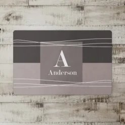 Kirkland's Home Personalized Gray Waters Monogram Floor Mat- Kitchen & Floor Mats